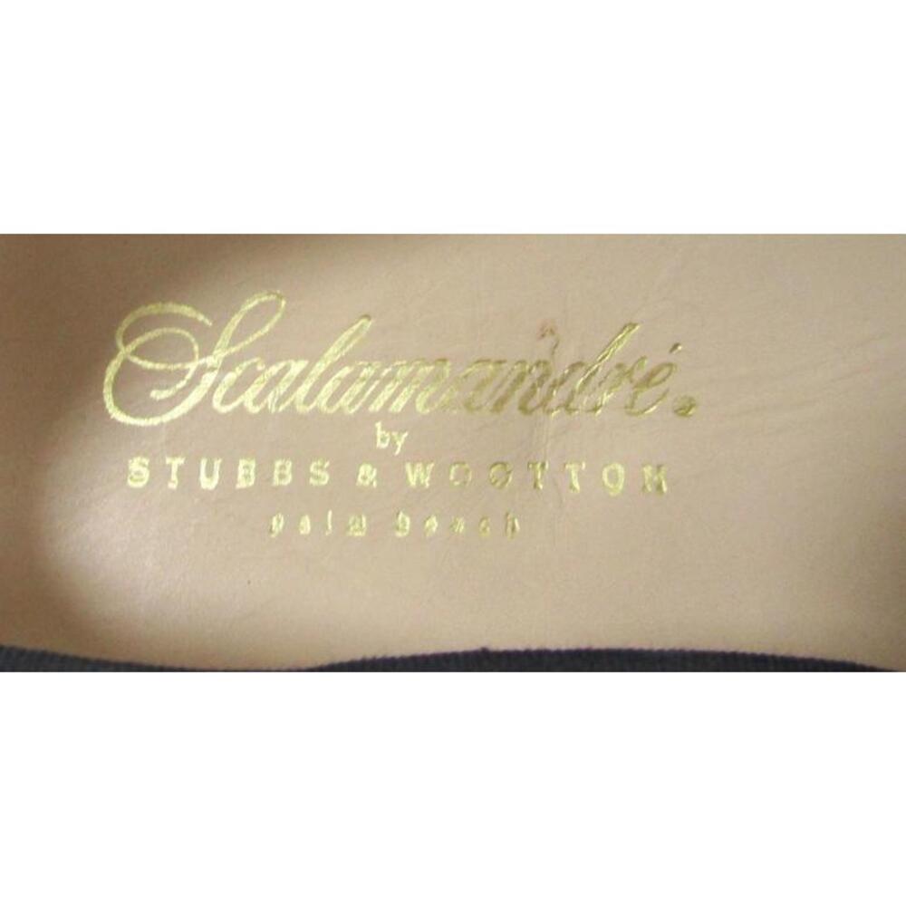 Scalalmandre by Stubbs & Wootton Palm Beach Emperor Noir Black Velvet Slippers - Picture 12 of 14